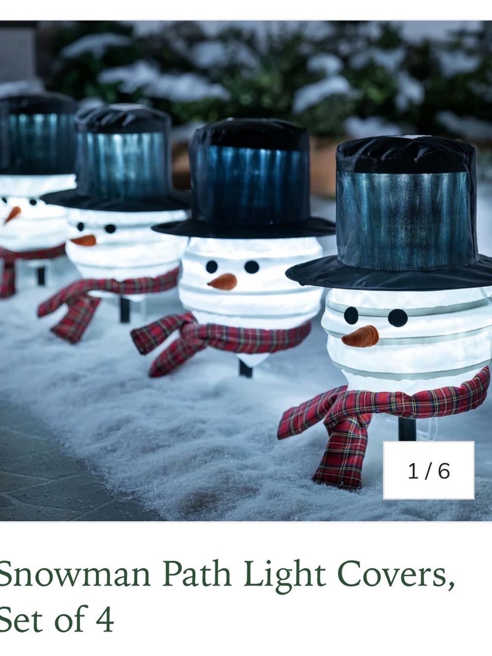 Plow and hearth snowman path light covers